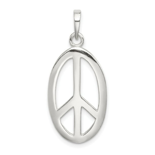 Peace Sign Pendant .925 Sterling Silver Charm 